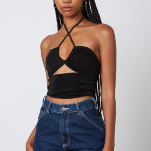 Halter Wrap Top - Black